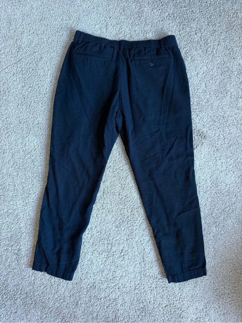 Banana Republic Men's Navy Blue Linen Chinos - Athletic Fit